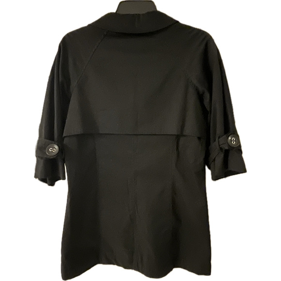 Trade Mark Tulle Black Wool Blend Pea Coat Women's Size Small PRISTINE - Picture 3 of 9